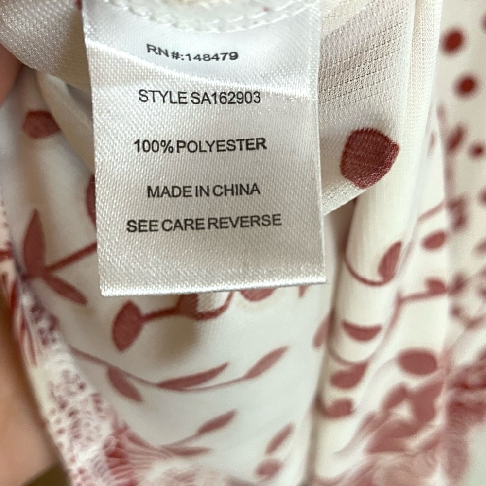 SIMPLY ASTER White Red & glitter Polka dot Floral Tunic Womens size 3X - Picture 8 of 9
